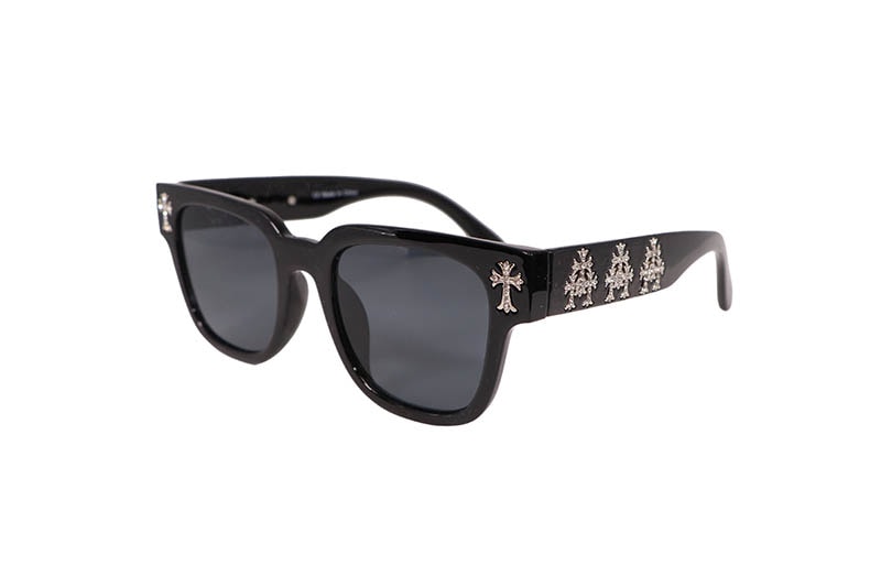 ICE LAB CROSS RHINESTONE SUNGLASSES (DARK SHADE/GOLD) ASG-301G