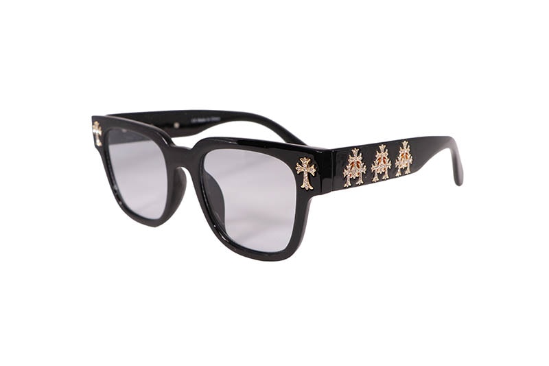 ICE LAB TRI-CROSS RHINESTONE SUNGLASSES (LIGHT SHADE/GOLD) ASG-321G