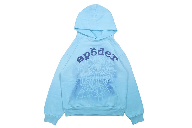 SP5DER LIGHT BLUE OG WEB V2 SPRAY HOODIE
