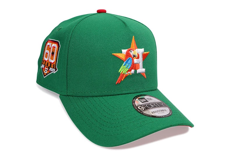 NEW ERA HOUSTON ASTROS 9FORTY AF ADJUSTABLE CAP (ASTRO PARROT LOGO/RED UNDER VISOR/KELLY)