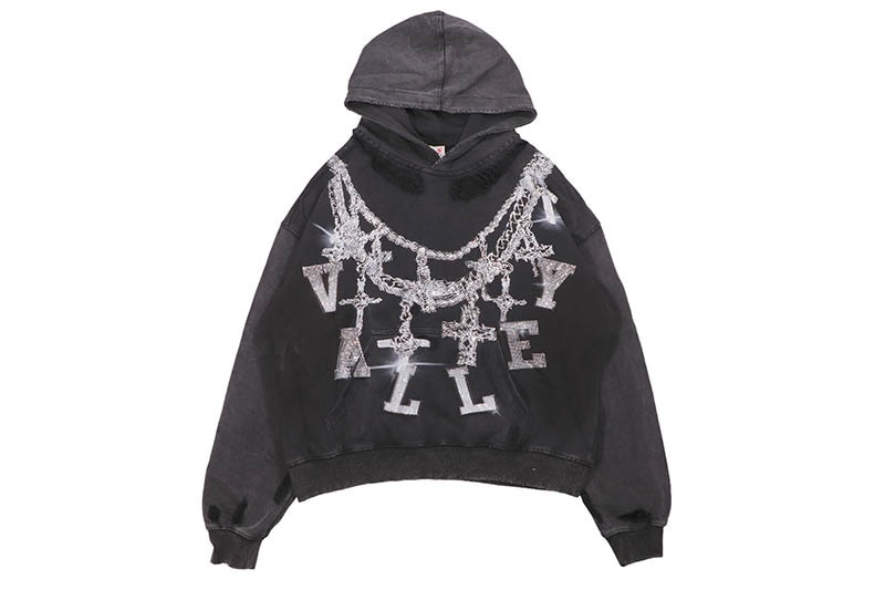 VALE BLACK BIG CHAIN HOODIE