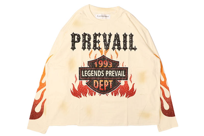 LEGENDS PREVAIL MOTOR FLAMES LONG SLEEVE (LP-KT-127:CREAM) | Brand