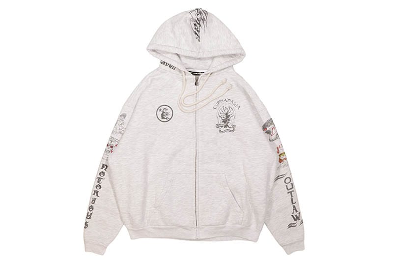 HELLSTAR TATTO ZIPUP ASH GREY | Brand,G-L,HELLSTAR STUDIOS