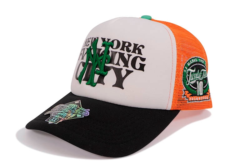TWNTY TWO NY FVCKING CITY TRUCKER HAT (ORANGE/BLACK)