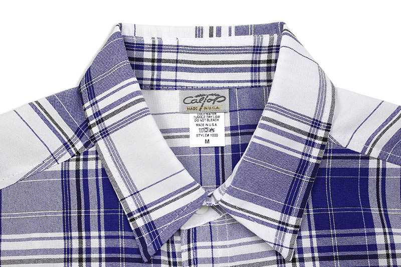 CALTOP PLAID SHORT SLEEVE SHIRT (#1000:ROYAL)