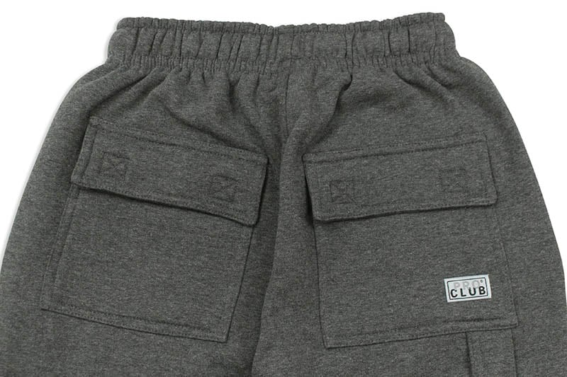 PRO CLUB HEAVYWEIGHT FLEECE CARGO PANTS (CHARCOAL)