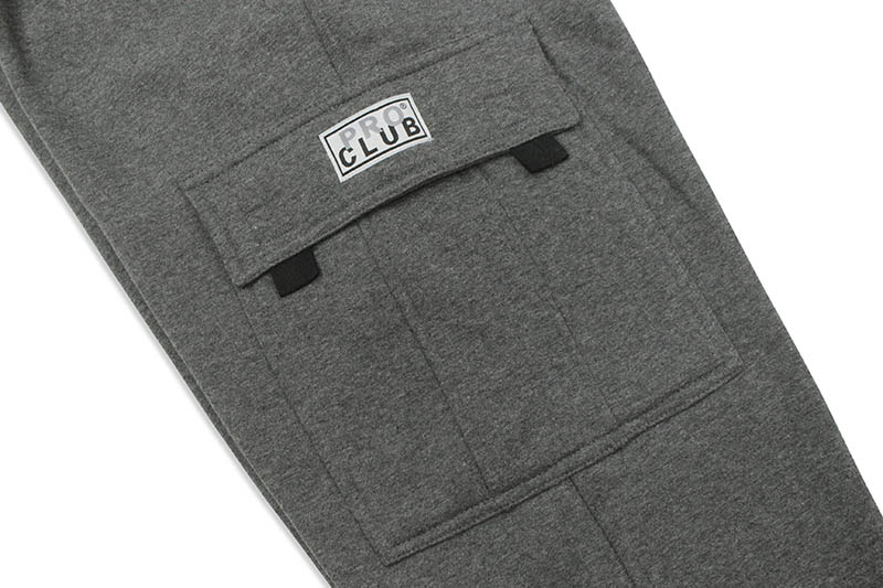 PRO CLUB HEAVYWEIGHT FLEECE CARGO PANTS (CHARCOAL)