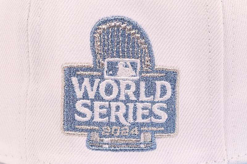 NEW ERA LOS ANGELES DODGERS 9FIFTY SNAPBACK CAP (2024 WORLD SERIES SIDE PATCH/GREY UNDER VISOR/WHITE SKY)