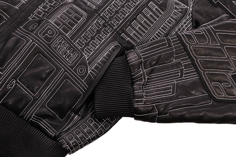 Pelle Pelle NYC BORO QUILTED JACKET (325-37536-BKW:BLACK/WHITE)