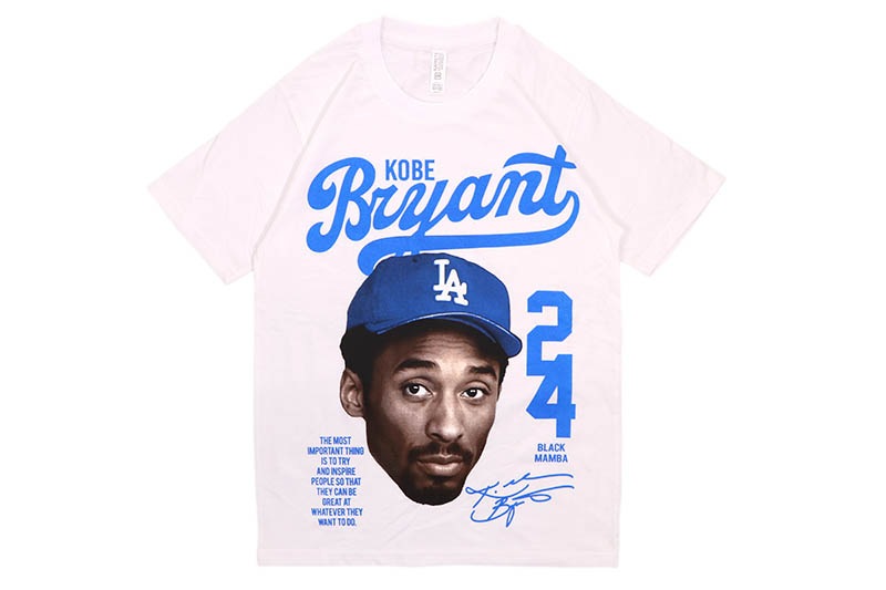 HOUSE OF TEES KOBE BRYANT DODGERS HAT 24 SIGNATURE T-SHIRT (WHITE)