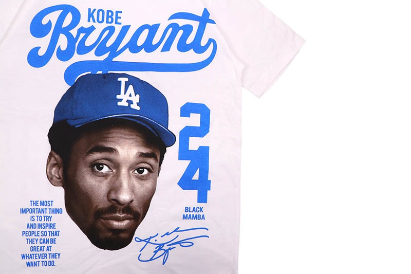 HOUSE OF TEES KOBE BRYANT DODGERS HAT 24 SIGNATURE T-SHIRT (WHITE)