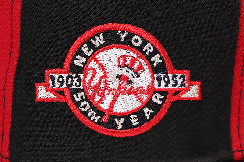 NEW ERA NEW YORK YANKEES 9FIFTY SNAPBACK CAP (50TH YEAR SIDE PATCH/GREY UNDER VISOR/RED PINWHEELS)