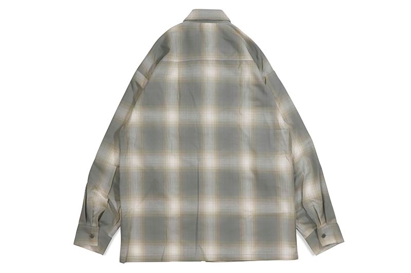 CALTOP PLAID FLANNEL LONG SLEEVE SHIRT (#2000:NEW GRAY)