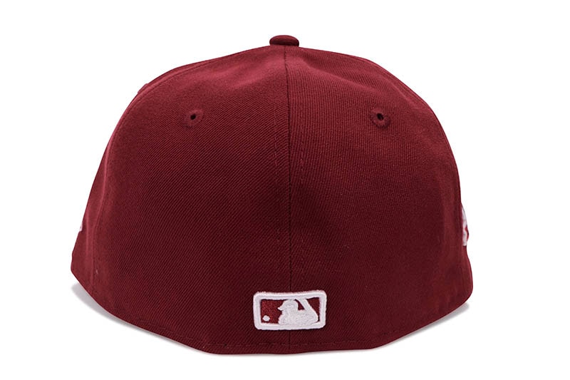 NEW ERA LOS ANGELES DODGERS 59FIFTY FITTED CAP (2024 WORLD SERIES CHAMPIONS SIDE PATCH/GREY UNDER VISOR/BURGUNDY)
