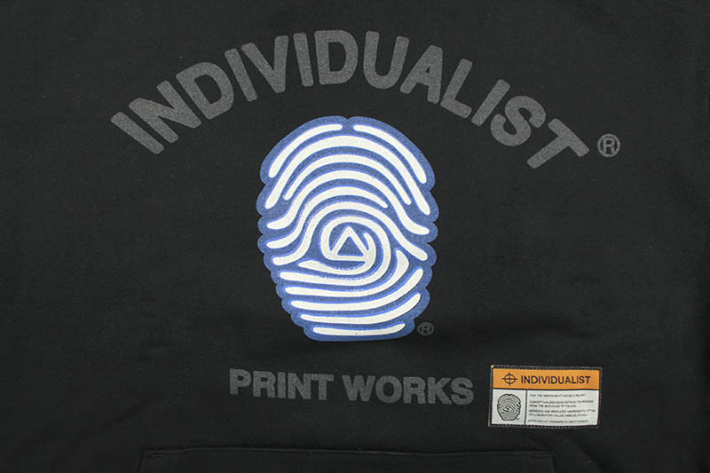 INDIVIDUALIST PRINT WORKS FLEECE HOOD (BLACK)