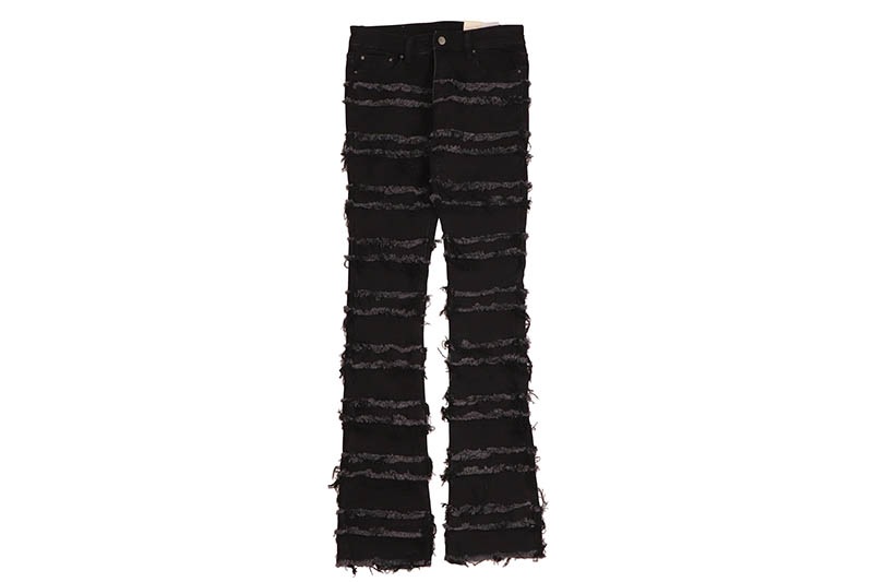 mnml X597 PANELED SKINNY STACKED DENIM (D288-BLK:BLACK)