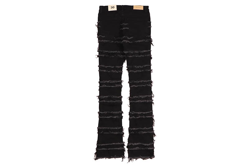 mnml X597 PANELED SKINNY STACKED DENIM (D288-BLK:BLACK