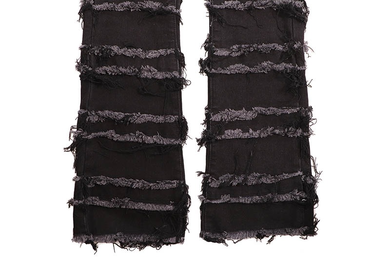 mnml X597 PANELED SKINNY STACKED DENIM (D288-BLK:BLACK)