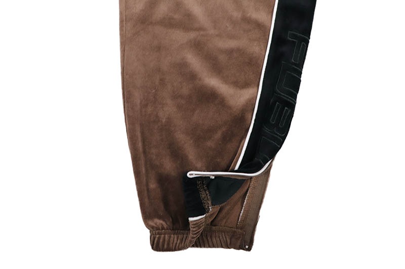 FUBU VELOR TRACK PANTS (FAM-52501:BROWN)