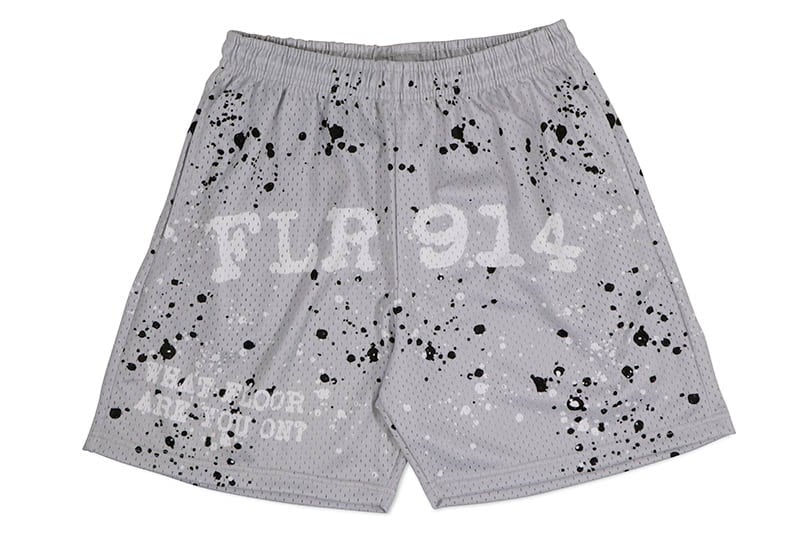 FLOOR 914 CEMENT GREY SPLATTER SHORTS