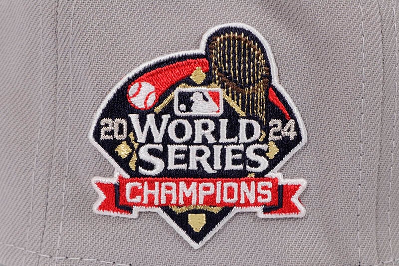 NEW ERA LOS ANGELES DODGERS 59FIFTY FITTED CAP (2024 WORLD SERIES CHAMPIONS SIDE PATCH/GREY UNDER VISOR/GREY)