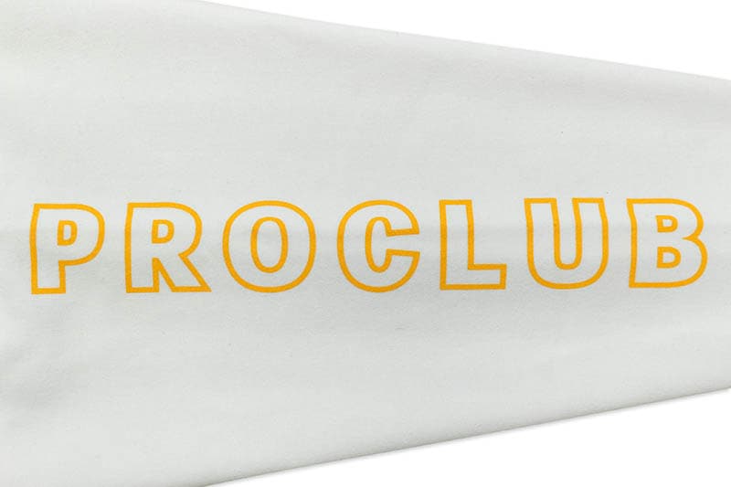 PRO CLUB HEAVYWEIGHT CUSTOM BOX LOGO CREWNECK FLEECE SWEATSHIRT (WHITE)
