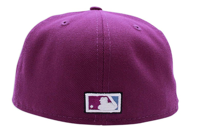NEW ERA NEW YORK YANKEES 59FIFTY FITTED CAP (1999 WORLD SERIES CUSTOM SIDE PATCH/SKY BLUE UNDER VISOR/SPARKLING PURPLE)
