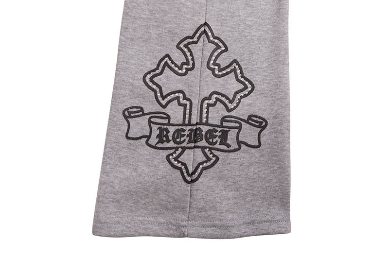 REBEL MINDS CROSS STACKED SWEATPANTS (152-428:HEATHER GREY)