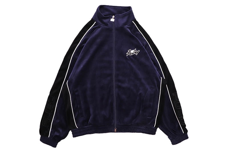 FUBU VELOR TRACK JACKET (FAM-52715:NAVY)