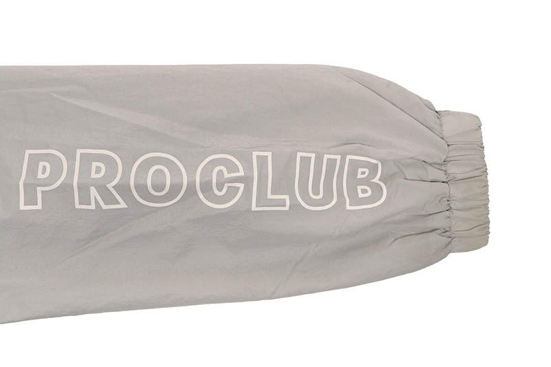 PRO CLUB FULL COURT WINDBREAKER JACKET (GRAY/SNOW WHITE) 03PC0303