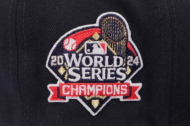 NEW ERA LOS ANGELES DODGERS 59FIFTY FITTED CAP (2024 WORLD SERIES CHAMPIONS SIDE PATCH/GREY UNDER VISOR/NAVY)