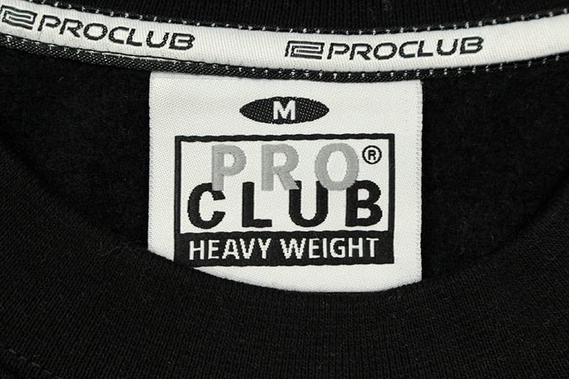 PRO CLUB HEAVYWEIGHT CUSTOM BOX LOGO CREWNECK FLEECE SWEATSHIRT (BLACK/GOLD)