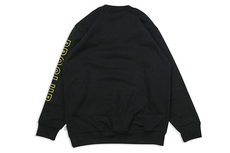PRO CLUB HEAVYWEIGHT CUSTOM BOX LOGO CREWNECK FLEECE SWEATSHIRT (BLACK/GOLD)