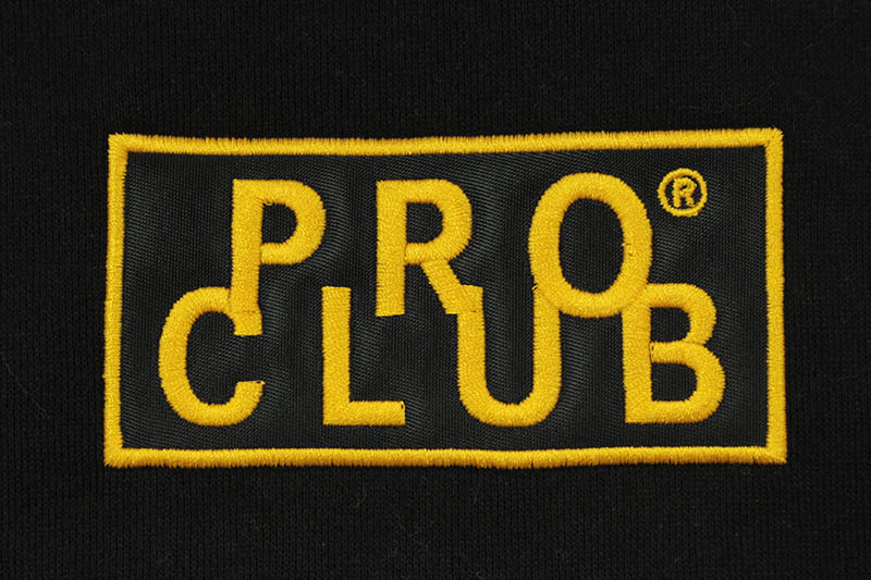 PRO CLUB HEAVYWEIGHT CUSTOM BOX LOGO CREWNECK FLEECE SWEATSHIRT (BLACK/GOLD)