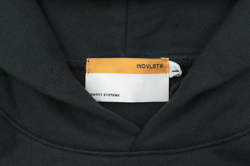 INDIVIDUALIST SKETCHED TEST BAR FLEECE HOOD (BLACK)