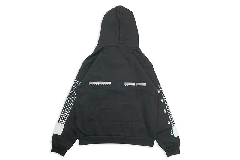 INDIVIDUALIST SKETCHED TEST BAR FLEECE HOOD (BLACK)