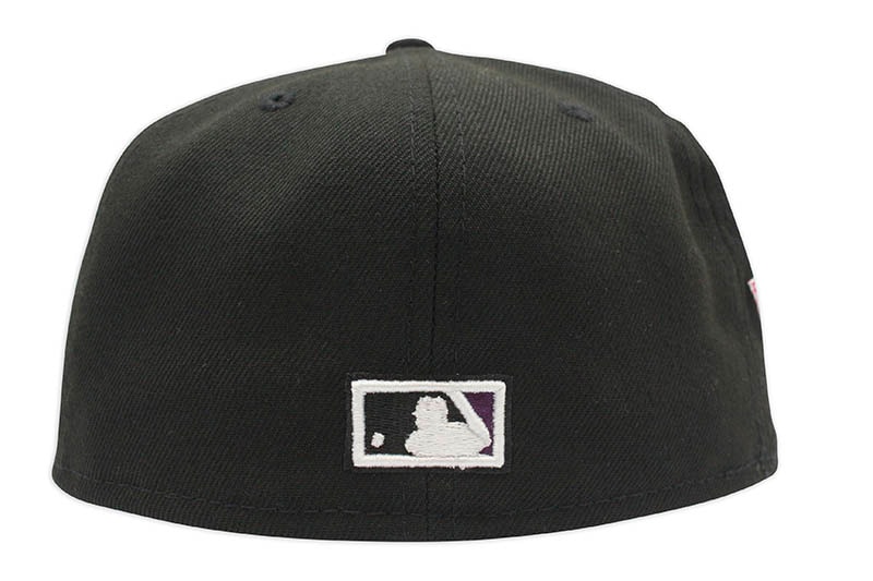 NEW ERA NEW YORK YANKEES 59FIFTY FITTED CAP (75th WORLD SERIES CUSTOM SIDE PATCH/PURPLE UNDER VISOR/BLACK)