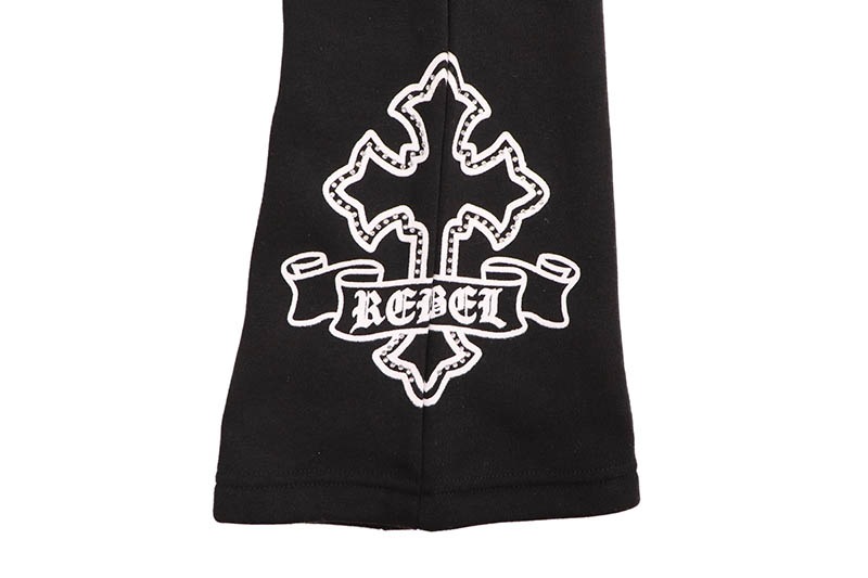 REBEL MINDS CROSS STACKED SWEATPANTS (152-428:BLACK)