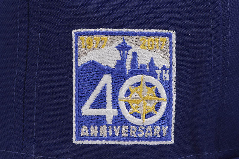 NEW ERA SEATTLE MARINERS 59FIFTY FITTED CAP (40TH ANNIVERSARY SIDE PATCH/YELLOW UNDER VISOR/DARK ROYAL)