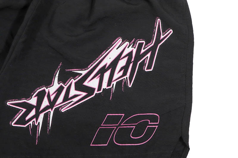 HELLSTAR STUDIOS WAX NYLON SHORTS (BLACK) | Brand,G-L