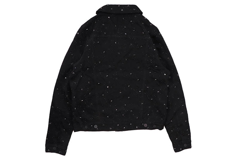 GUAPI ALL BLACK EMBELLISHED DENIM JACKET (111ABEDJ)