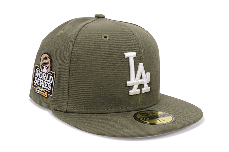 NEW ERA LOS ANGELES DODGERS 59FIFTY FITTED CAP (2024 WORLD SERIES SIDE PATCH/GREY UNDER VISOR/OLIVE)