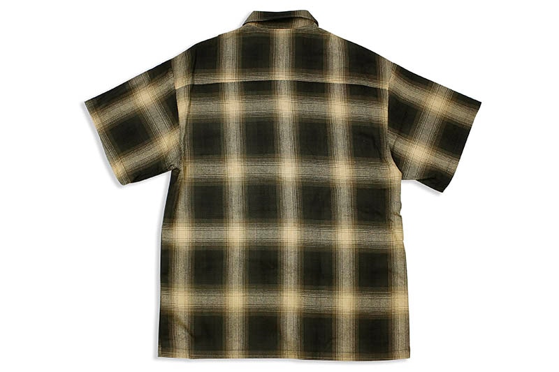 CALTOP PLAID FLANNEL SHORT SLEEVE SHIRT (#2000:BROWN/KHAKI)