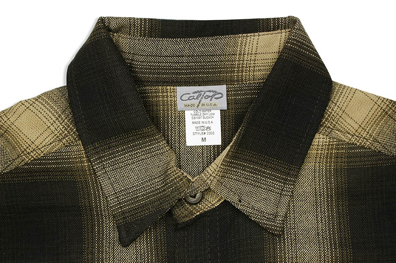 CALTOP PLAID FLANNEL SHORT SLEEVE SHIRT (#2000:BROWN/KHAKI)