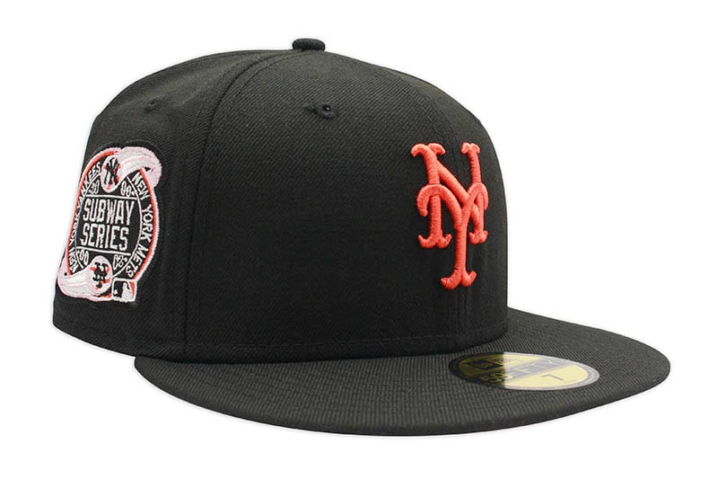 NEW ERA NEW YORK METS 59FIFTY FITTED CAP (2000 SUBWAY SERIES CUSTOM SIDE PATCH/PINK UNDER VISOR/BLACK)