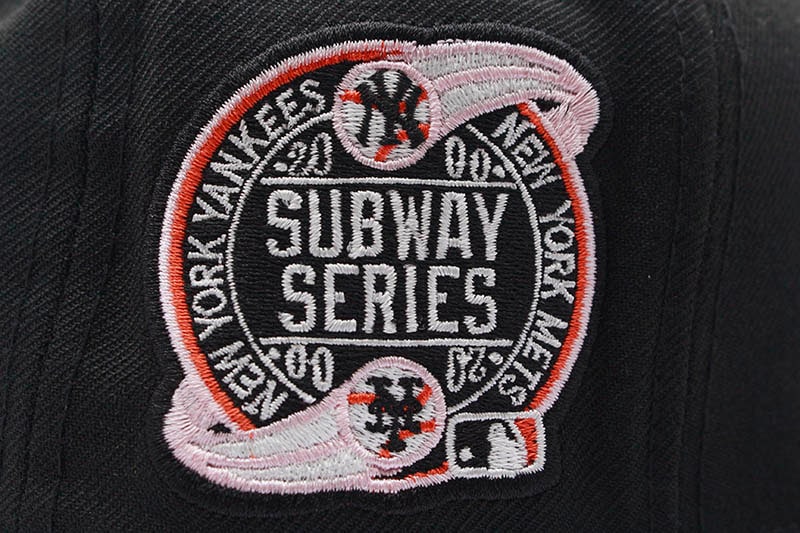 NEW ERA NEW YORK METS 59FIFTY FITTED CAP (2000 SUBWAY SERIES CUSTOM SIDE PATCH/PINK UNDER VISOR/BLACK)