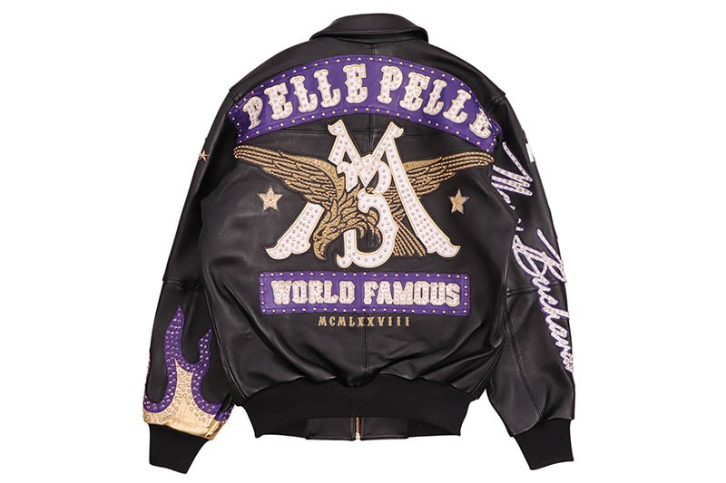 Pelle Pelle WORLD FAMOUS JACKET (325-37520-BGP:BLACK/WHITE/PURPLE/GOLD FOIL)