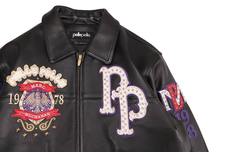 Pelle Pelle WORLD FAMOUS JACKET (325-37520-BGP:BLACK/WHITE/PURPLE/GOLD FOIL)