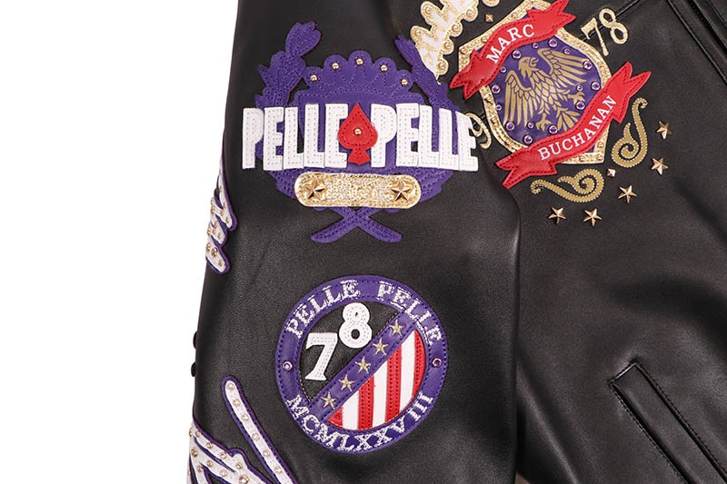 Pelle Pelle WORLD FAMOUS JACKET (325-37520-BGP:BLACK/WHITE/PURPLE/GOLD FOIL)