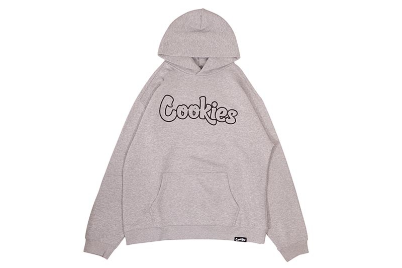 COOKIES ORIGINAL MINT OUTLINE PULLOVER HOODIE (GREY HEATHER/BLACK) CM253HFP02
